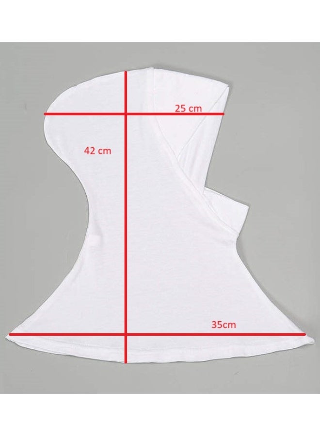 Sheiby 2-piece (Black & White) Muslim Women Hijab - latest head cross design Undercap Scarf with Neck Chin Cover- Bio based Modal stretchable cloth. Sports Hijab - Image 4